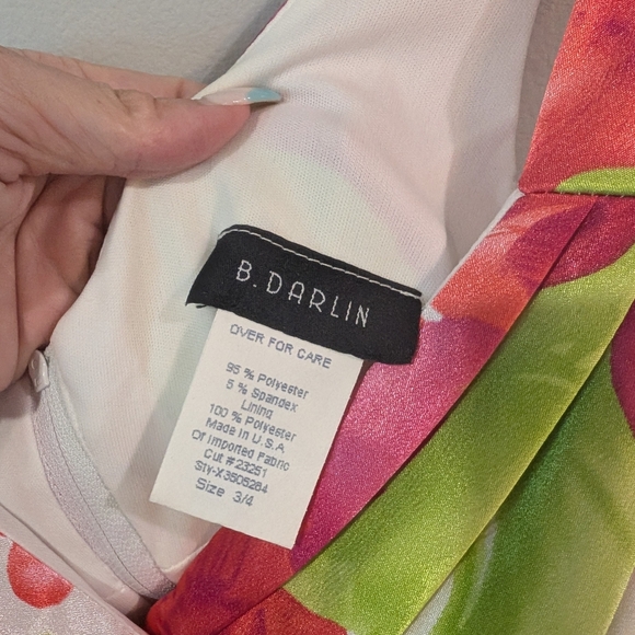 B Darlin Pink Empire Waist Sheath Dress for Weddings - Picture 5 of 9